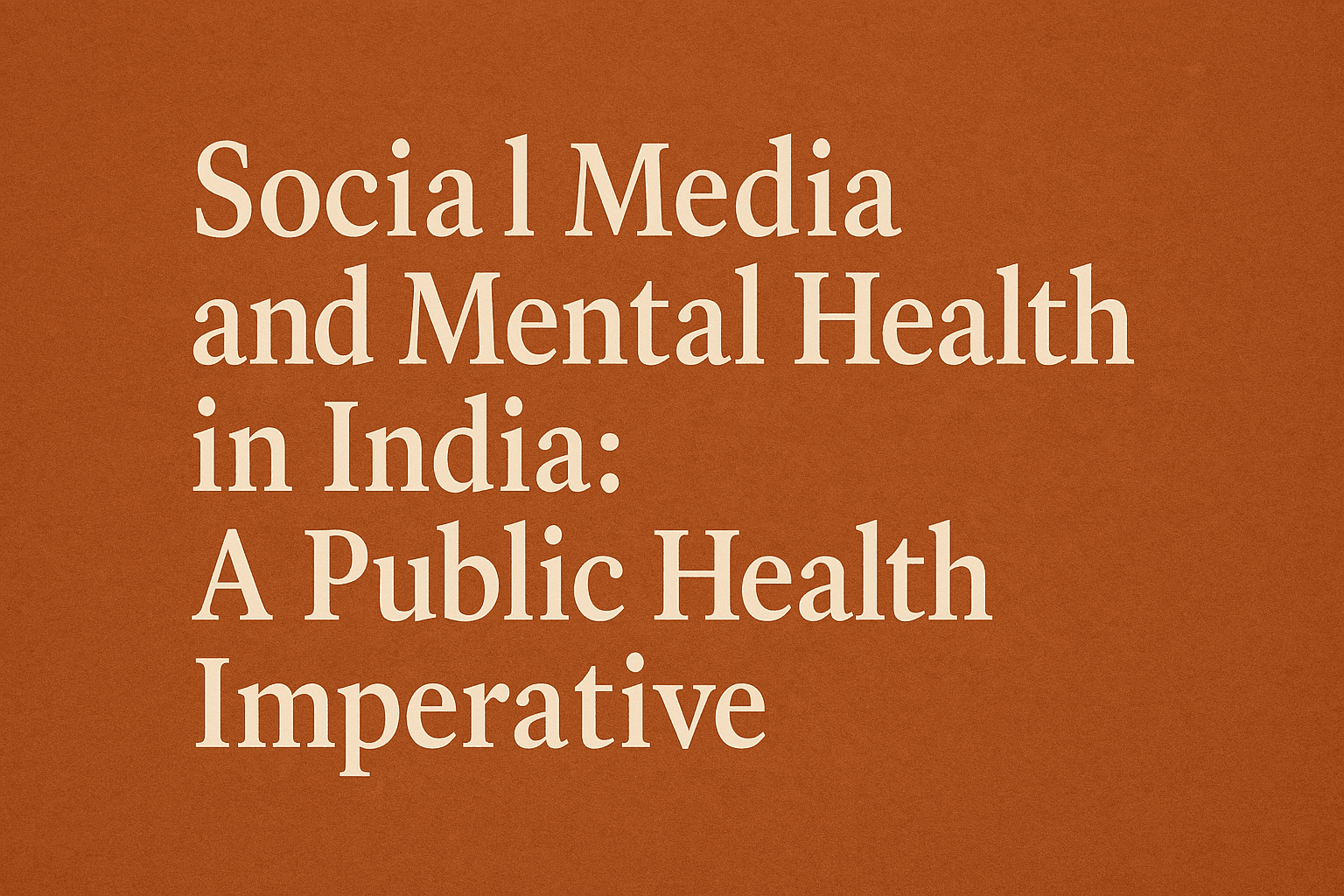 Social Media and Mental Health: